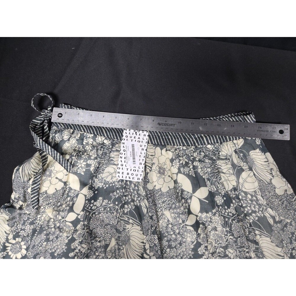 Mother The String Along Skirt Size Large Floral Grey Beige Short - Picture 5 of 10